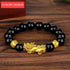 Luxury Black Obsidian Stone Beads Bracelet Gold Color Buddha Good Luck Wealth Bracelets for Women and Men