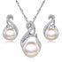 Trendy Elegant Luxury Jewelry Sets Wedding Silver Color Earrings Simulated Pearl Jewelry Set Women Necklace Set  For Women and Ladies