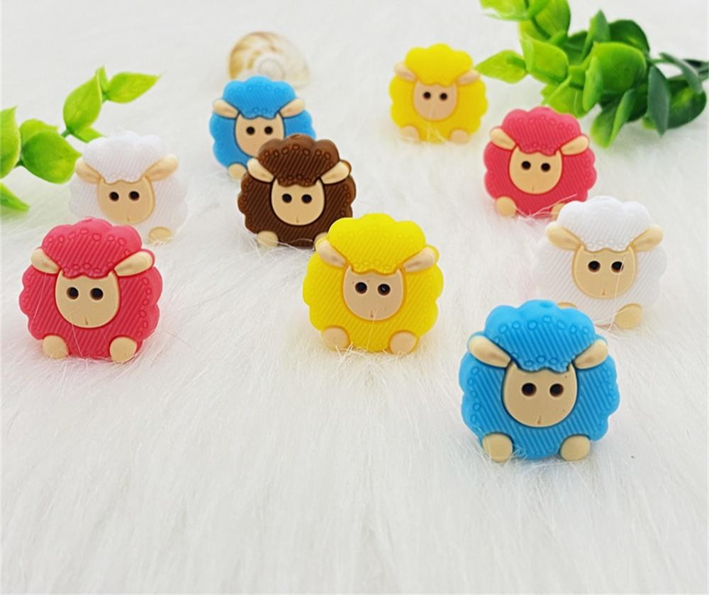 5pcs Animals Cartoon Silicone  Teething  Sheep   For Children Newborn Baby Teether For Teeth