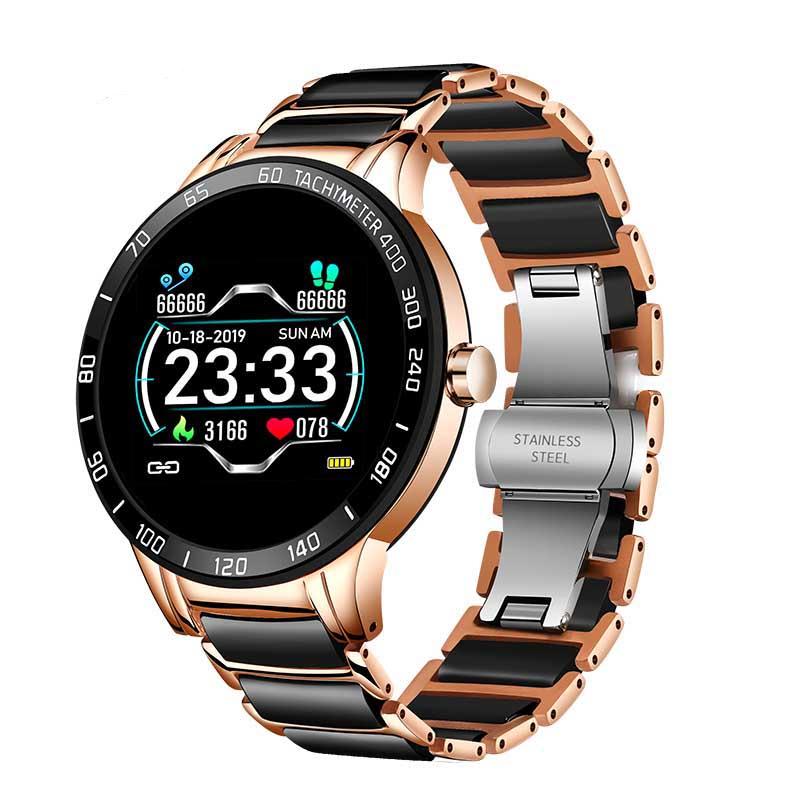 Luxury Ceramic Elegant Unisex Smart Watch With Heart Rate Monitor and Blood Pressure Fitness tracker Ceramic strap Sport Watch With Waterproof Protection