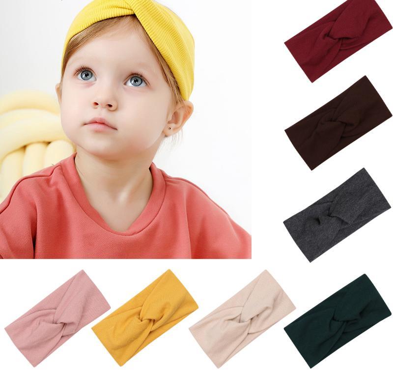 Baby Solid Cross Knitted Headband For Girls Women Kids Twisted Elastic Hairband Turban