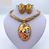 Jewelry Charm Women Necklace Earrings  Gold Jewelry Sets for Women Wedding Bridal Bracelet Ring Pendant Jewelry Set