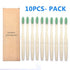 10 Pcs Natural Colorful Toothbrush Eco Friendly Soft Bamboo Toothbrush Bamboo Tooth Dental Oral Care Wood Tooth Brushes - STEVVEX Beauty - 10 pcs Toothbrush, 721, Bamboo Toothbrush, colorful Toothbrush, Eco Toothbrush, natural Toothbrush, Oral Care, simple Toothbrush, soft Toothbrush, Toothbrush - Stevvex.com