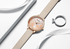 Womens Elegant Waterproof Clock With Decoupage Flower Details In Variant With Leather And Stainless Steel Knitted Belts