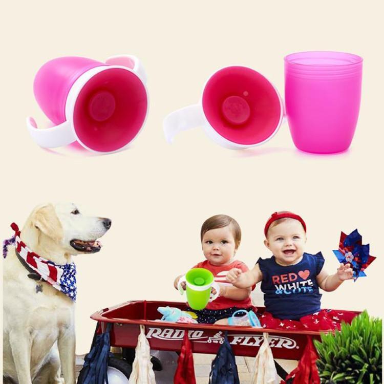 Baby 240ml Leak Proof Rotatable Magic Cup Baby Learning Drinking Cup Child Water Cup Bottle