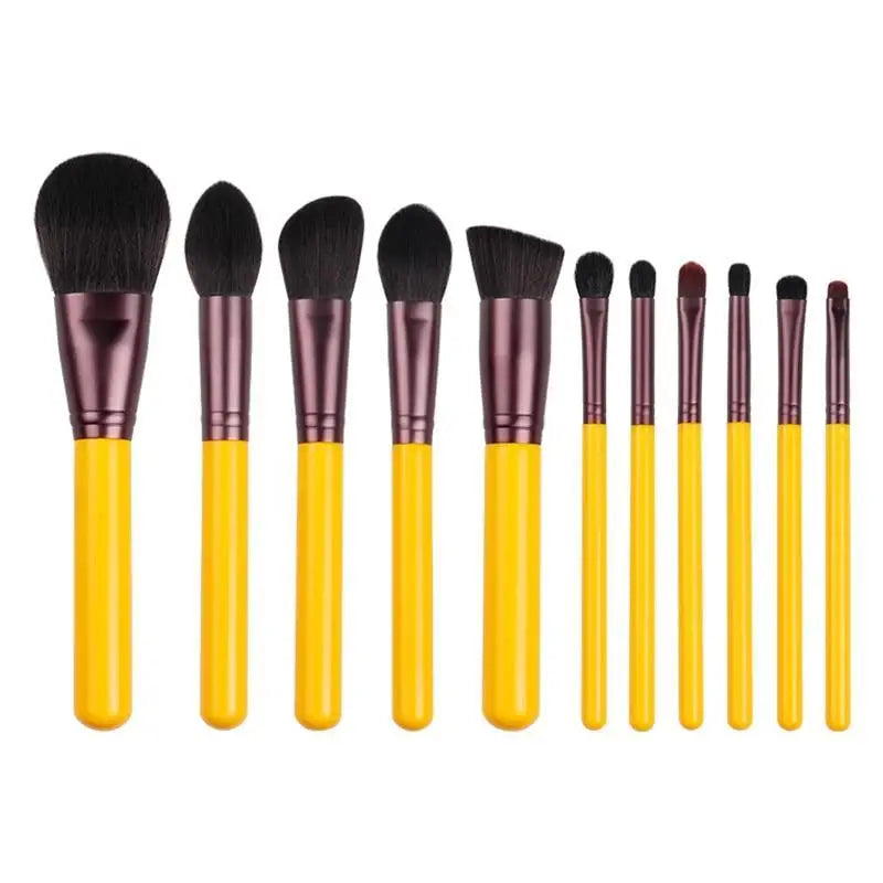 11 Pcs Women Professional Quality Makeup Brush Set Cosmetic Brushes Beauty Makeup Tool - Beginner Makeup Tools Full Set - ALLURELATION - 576, Beauty Makeup Tool, Cosmetic brushes, eyeliner brush, foundation brushes, make up accesories, makeup, makeup brushes, makeup products, makeup tools, Powder brushes, professional makeup brushes, Professional Makeup tools, Skin care tools - Stevvex.com