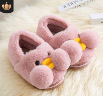 Winter Cute Cartoon Kids Soft Cotton Shoes Baby Shoe Small Yellow Duck Slippers For Children