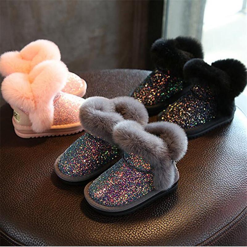 Toddler Durable Winter Snow Boots Girls Cold Weather Baby Comfortable Soft Fur Shoes