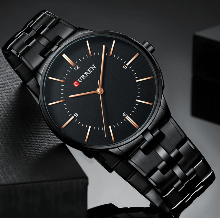 Men's  Waterproof Watch With Shining Bracelet In Five Modern Designs Perfect Gift For Your Loved One