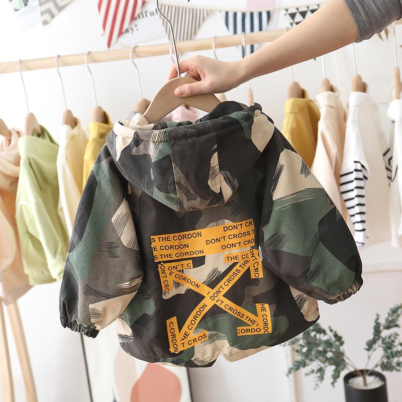 Newborn Baby Boys Jacket Hooded Coat with 100% Cotton Military Camouflage Style for Children In Modern Design