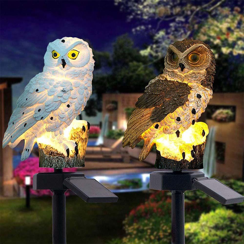 Solar LED Waterproof Premium Garden And Yard Lamp In Shape Of Owl With Stand And Solar Base Pathway Luxury Decoration