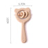 Modern Wooden Rattle Beech Bear Hand Teething Wooden Ring Baby Rattles Play Educational Toys For Kids