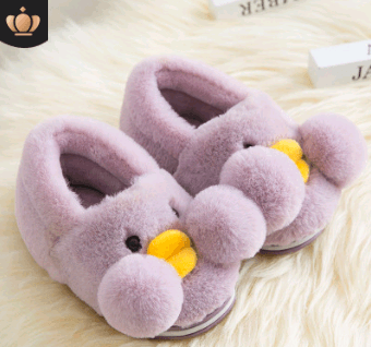 Winter Cute Cartoon Kids Soft Cotton Shoes Baby Shoe Small Yellow Duck Slippers For Children