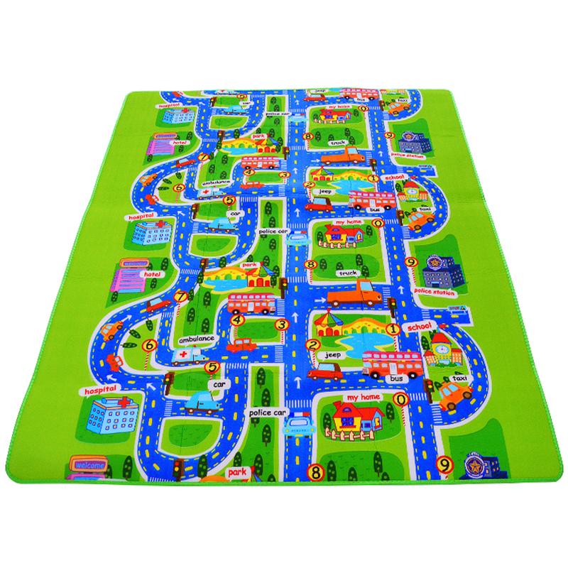 Town City Traffic Baby Crawling Mat Foam Climbing Pad Green Road Children's Play Mat Carpet For Kids and Boys Rooms