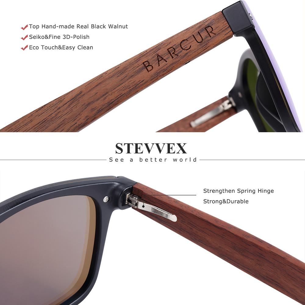 Polarized Black Walnut Wood Sunglasses Men Square Women Sun Glasses UV400 Oculos Gafas Oculos de sol masculino