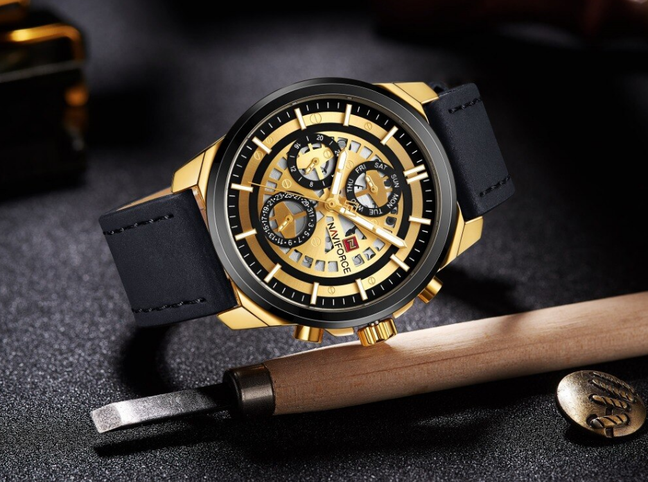 Sports Men's Leather Waterproof Date Display Casual Analog Luxury Watches Unique Design Perfect Gift