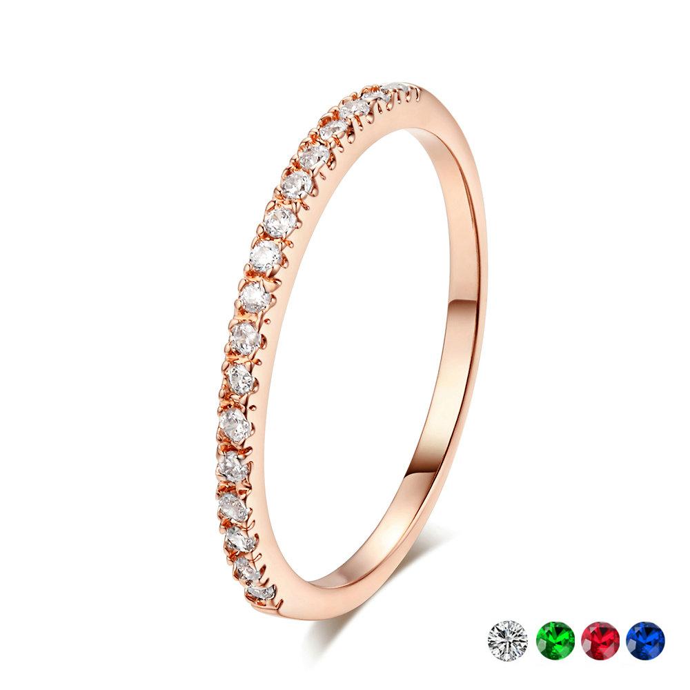 Diamond Wedding Ring For Women In Classical Multicolor Mini Cubic Zirconia Rose Gold Style Color Cubic Zirconia Jewelry