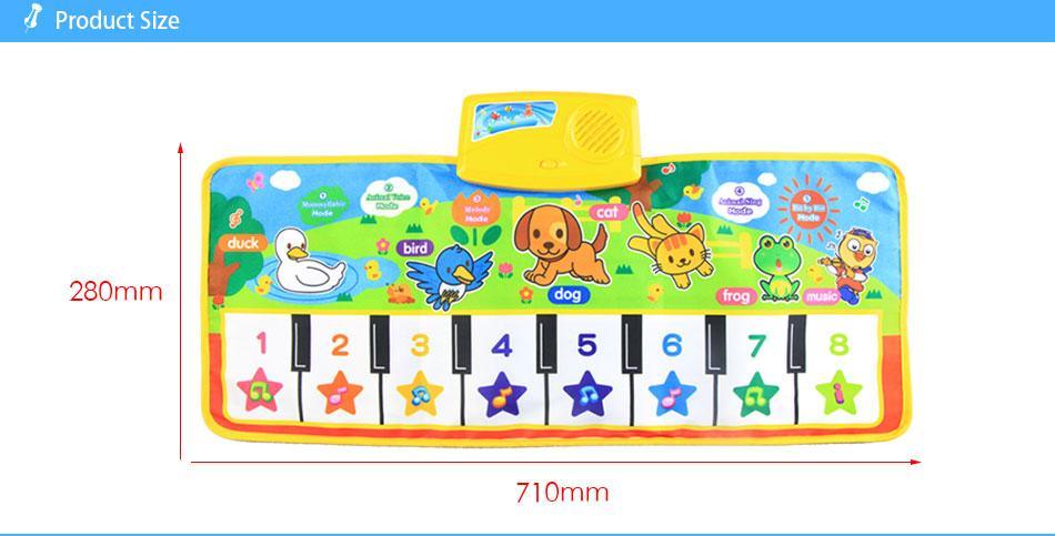 Trend New Baby Musical Mat Music Carpet Funny Animal Voice Singing Playing Music Piano Early Educational Learning Toys for Kids