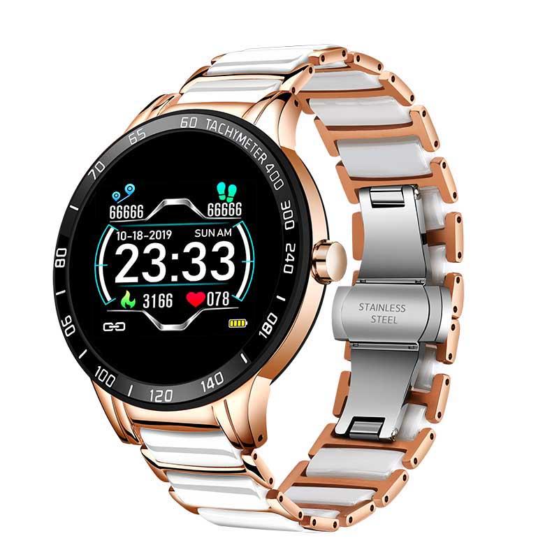 Luxury Ceramic Elegant Unisex Smart Watch With Heart Rate Monitor and Blood Pressure Fitness tracker Ceramic strap Sport Watch With Waterproof Protection