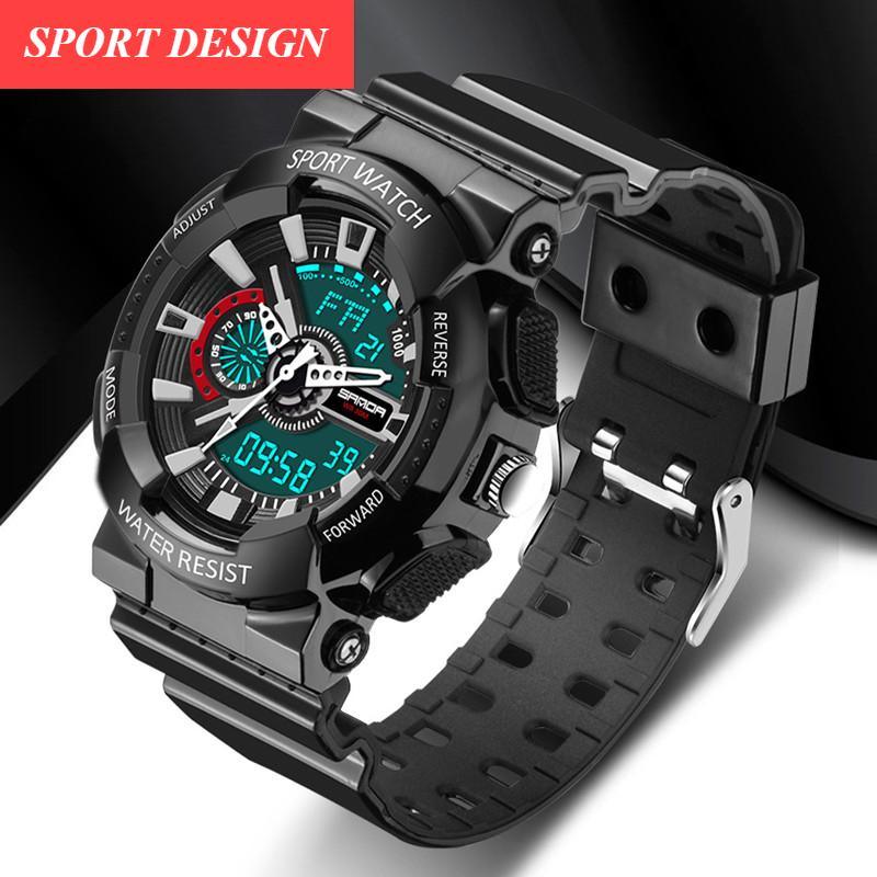 NEW Fashion Unisex Men adn Woman LED Digital Analog Watch With Multi-function And Waterproof 30M In Military Sports Watch Style