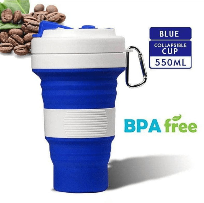 Camping Coffe Adjustable sizes Multi-colors New Collapsible Silicone Coffee Cup Mug Reusable High Temperature Water Cup Outdoor Travel 550ml