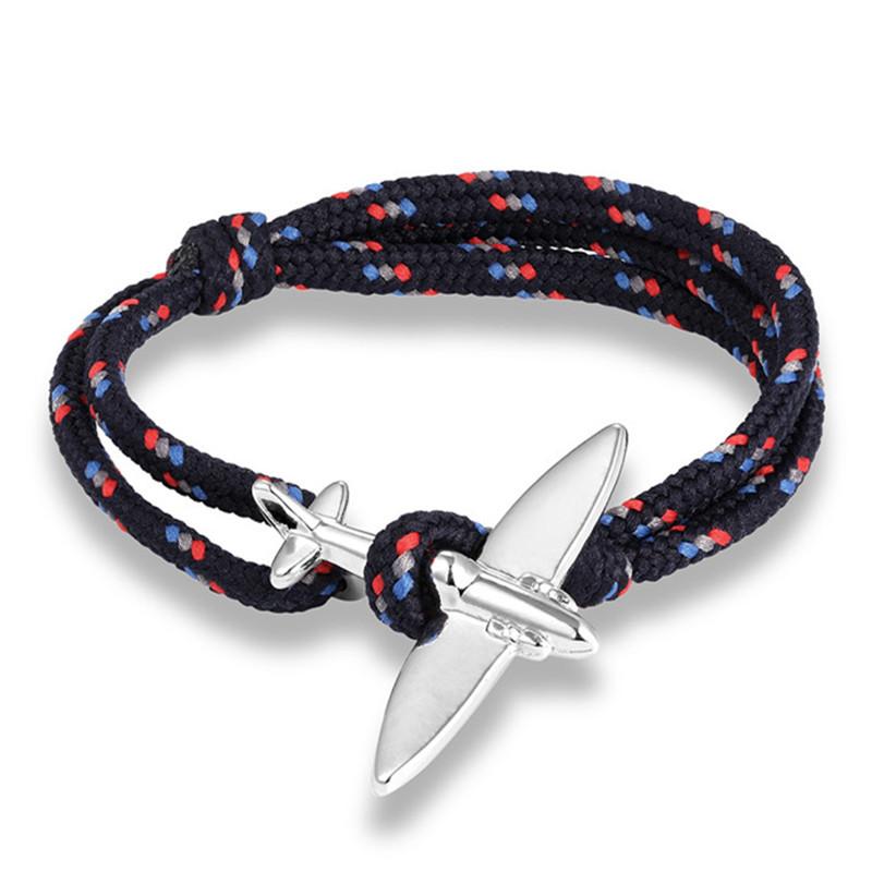 New Luxury Arrival Airplane Anchor Amazing Sport Camping Parachute Cord Survival Bracelet For Men And Women Elegant Buckle Navy Style Modern Fashion Jewelry