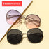 Fashion Gradient Women and Girls Modern Hexagon Metal Sunglasses For Summer In Elegant Retro Post Modern Style With UV400 Protection