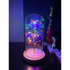 20 Led Lights Crystal Galaxy Rose in The Glass Dome Gift for Girlfriend - Beauty and The Beast Style Galaxy Rose Flower