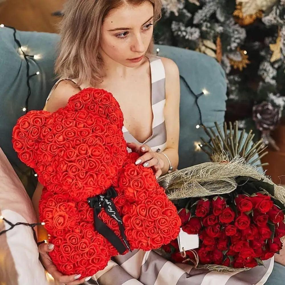 2021 Cute Artificial Flower Rose of Teddy Bear Christmas Decoration for Home Valentines Women Gifts - ALLURELATION GIFTS - 580, Best Gift Item, Birthday gifts, Christmas Gifts, gifts, Gifts for girlfriends, Gifts for wife, Home decoration teddy bears, Rose Teddy Bear, Teddy Bear, Teddy Bear Gift, Thanksgiving gifts, Valentine Gifts - Stevvex.com