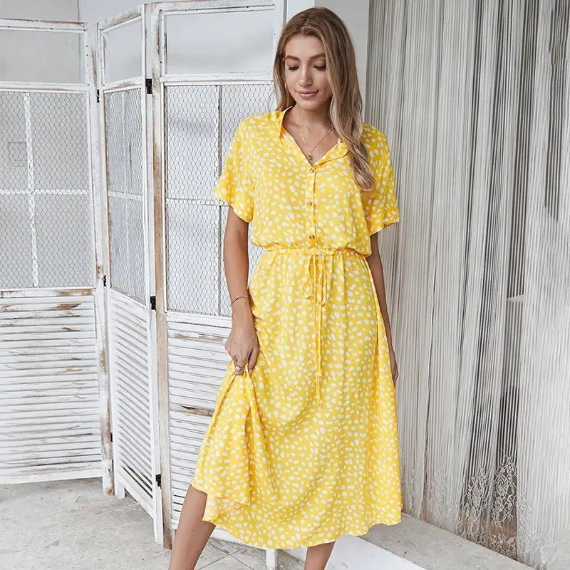 2021 Fashion Summer Dress Women Polka Dot Print High Waist Vintage Dresses - Luxury Fashion Dresses For Women - ALLURELATION - 578, best quality dress, Best selling dresses, Cute Dresses, Fashion Dresses, gift for birthday, gift for the anniversary, luxury dress, luxury party wear, modern dress, Stylish dress, Stylish Dresses, Summer Dresses - Stevvex.com