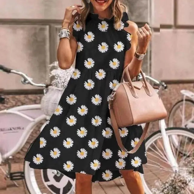 2021 New Fashion Cute Stylish Dot Printed Sleeveless Women Dress - Fashion Dresses for women - ALLURELATION - 578, Best choice for ladies, Best choice for the gift, best quality dress, Best Selling Dresses, Cute Dresses, cute summer dresses, elegance ladies dress, elegance style dress, fancy gift, Fashion Dresses, gift for birthday, gift for the anniversary, luxury dress, luxury polka print dress, Stylish Dresses - Stevvex.com