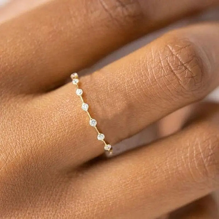 2021 New Luxury Trendy Elegant Gold Color Rings For women - Fashion Style Women Jewelry Party Engagement Birthday