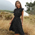 2021 New Summer Dot Print Dress Women Casual Butterfly Sleeve Ruffles Medium Long Chiffon Dress - Summer Fashion Dresses - ALLURELATION - 578, Best choice for the gift, best quality dress, Cute Dresses, Cute women Dresses, dot print dress, fancy gift, Fashion Dresses, gift for birthday, gift for the anniversary, ladies wear fashion, luxury dress, modern casual ladies dress, stylish dress, Stylish Dresses, Summer Dresses, woman summer fashion - Stevvex.com