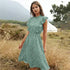 2021 New Summer Dot Print Dress Women Casual Butterfly Sleeve Ruffles Medium Long Chiffon Dress - Summer Fashion Dresses - ALLURELATION - 578, Best choice for the gift, best quality dress, Cute Dresses, Cute women Dresses, dot print dress, fancy gift, Fashion Dresses, gift for birthday, gift for the anniversary, ladies wear fashion, luxury dress, modern casual ladies dress, stylish dress, Stylish Dresses, Summer Dresses, woman summer fashion - Stevvex.com