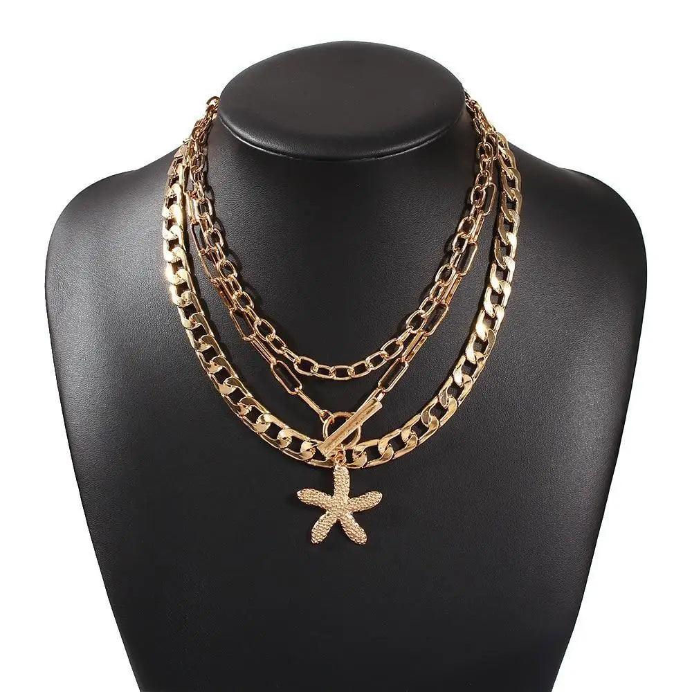 2021 New Trend Hip hop Gold Plated Thick Chain Metal Ball Chain Clavicle Necklace For Women - Aesthetic Fashion Style