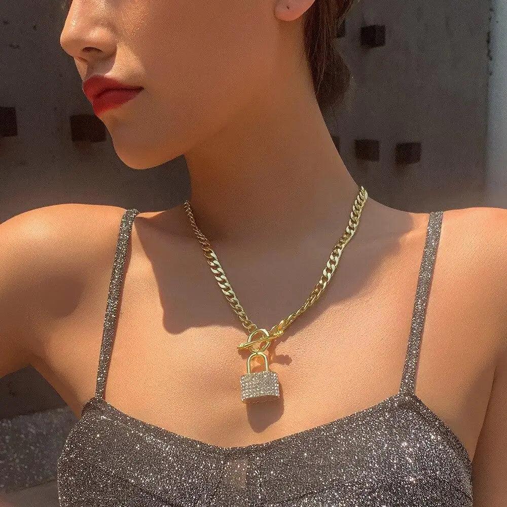 2021 New Trend Hip hop Gold Plated Thick Chain Metal Ball Chain Clavicle Necklace For Women - Aesthetic Fashion Style