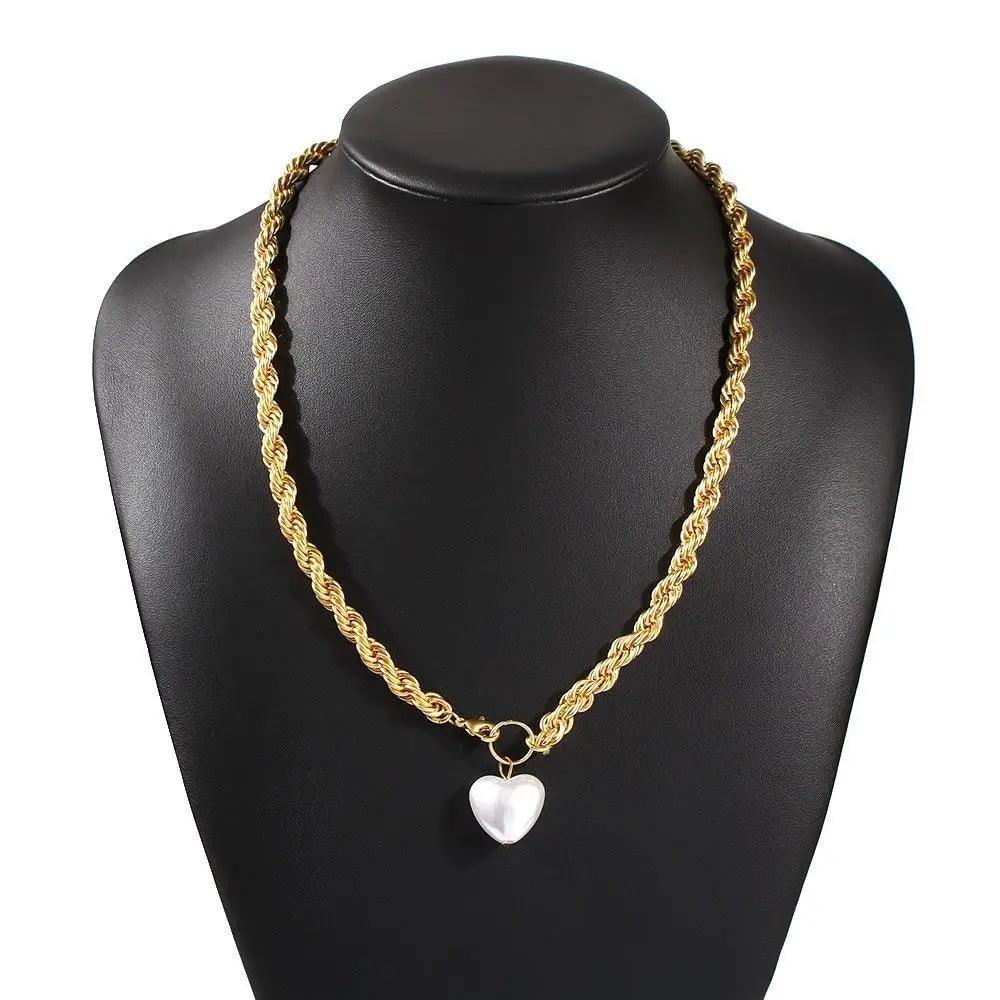 2021 New Trend Hip hop Gold Plated Thick Chain Metal Ball Chain Clavicle Necklace For Women - Aesthetic Fashion Style