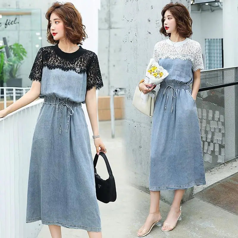 2021 Stylish Denim Jeans Modern Short Sleeve Summer Dress - Fashion Dresses for women Party Outfits - ALLURELATION - 578, Best choice for ladies, Best choice for the gift, best quality dress, Cute women Dresses, Denim Dresses, Dresses, Dresses for women, fancy gift, Fashion Dresses, fashionable outfit, gift for birthday, gift for the anniversary, luxury dress, modern casual dress, Stylish dress, Stylish Dresses - Stevvex.com