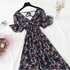 2021 Summer Women Ruffled Short-sleeved Chiffon Dress V-neck High Waist Floral Print Beach Midi Dresses For Women - ALLURELATION - 578, Best choice for ladies, Best choice for the gift, best quality dress, Best selling dresses, Best summer dress for ladies, Cute Dresses, fancy gift, Fashion Dresses, Floral Print casual dress, gift for birthday, gift for the anniversary, luxury dress, Stylish dress, Stylish Dresses, Summer Dresses - Stevvex.com