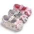 Sweet Princess White Floral Baby Girls Cotton Crib Shoes Soft Sole Anti-slip Elegant Design Shoes For Baby Girls