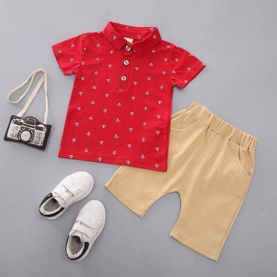 Modern Luxury Baby Boys T shirt And Shorts Anchor Printed Children's Clothing in Elegant  Deisgn