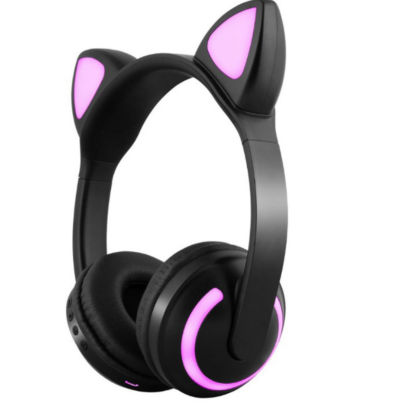 Interesting New Kids Headphones Wireless Bluetooth In Cat Ears Headphones Style With Noise Reduction Live Breathing Lights Glare and LED Lights