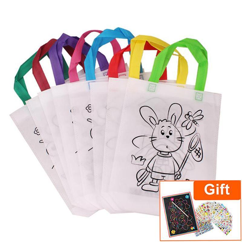 6Pcs Antistress Children Eco-friendly Graffiti Bag Kinderarten For  Hand Paiting For Kids