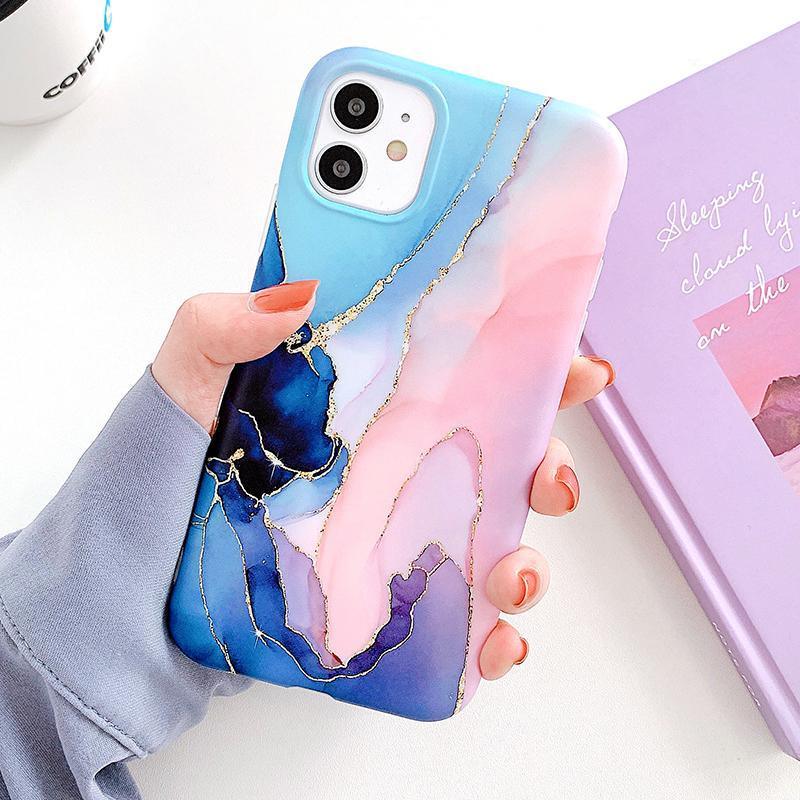 Marble Crack Matte Phone Cases For iphone 12 mini 11 Pro Max SE 2020 XS Max XR X 7 8 Plus Case Cover Silicone Soft TPU IMD Back SIlicon case for Phone