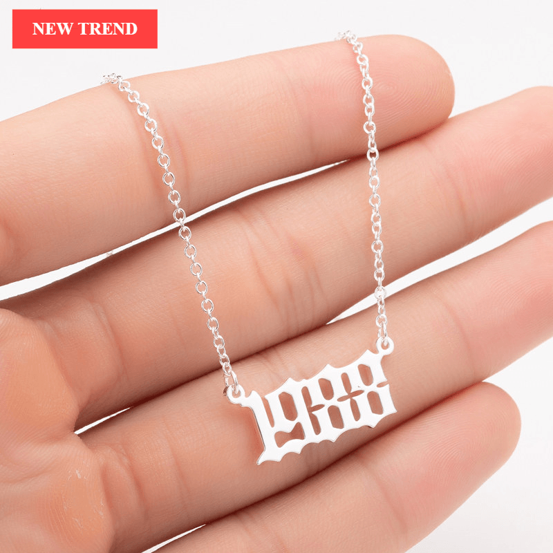 Modern Luxury Personalize Year Number Necklaces for Women In Gold and Silver Luxury Design