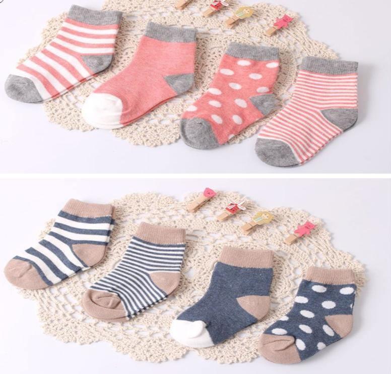 4PCS/SET Pairs Of Modern Baby and Kids Cotton Socks Spring/autumn Winter Newborn Infant Toddler Floor Socks for Kids