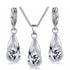 Luxury Diamond Crystal Shiny 925 Sterling Silver Elegant New Fashion Crystal Jewelry Set Zircon Necklace Earrings Set Decoration For Her