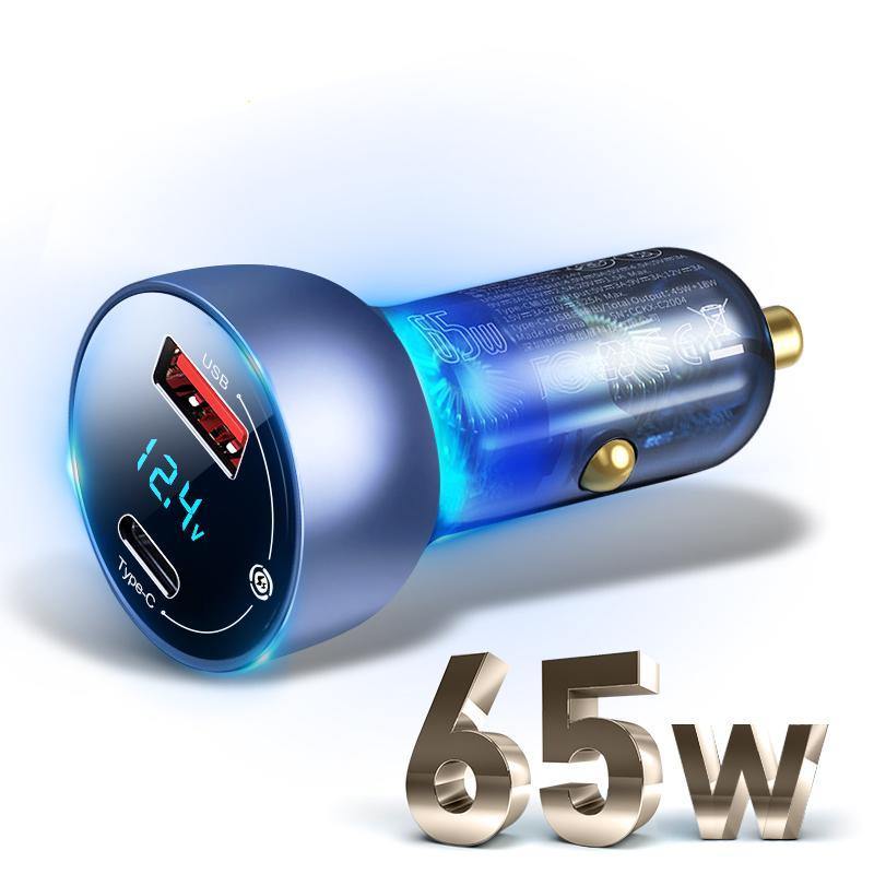 65W USB Car Charger Quick Charge QC4.0 QC3.0 Type C PD Fast Car Charging Portable Charger