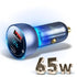 65W USB Car Charger Quick Charge QC4.0 QC3.0 Type C PD Fast Car Charging Portable Charger