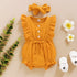 2Pc Summer Newborn Baby Girls Romper Headband Ruffles Sleeveless Clothes - Ruffle Romper Baby girl clothes - ALLURELATION - Baby clotes, Baby clotes set, Baby jumpsuit, Baby rompers, Baby set, Re, Remsha - Stevvex.com